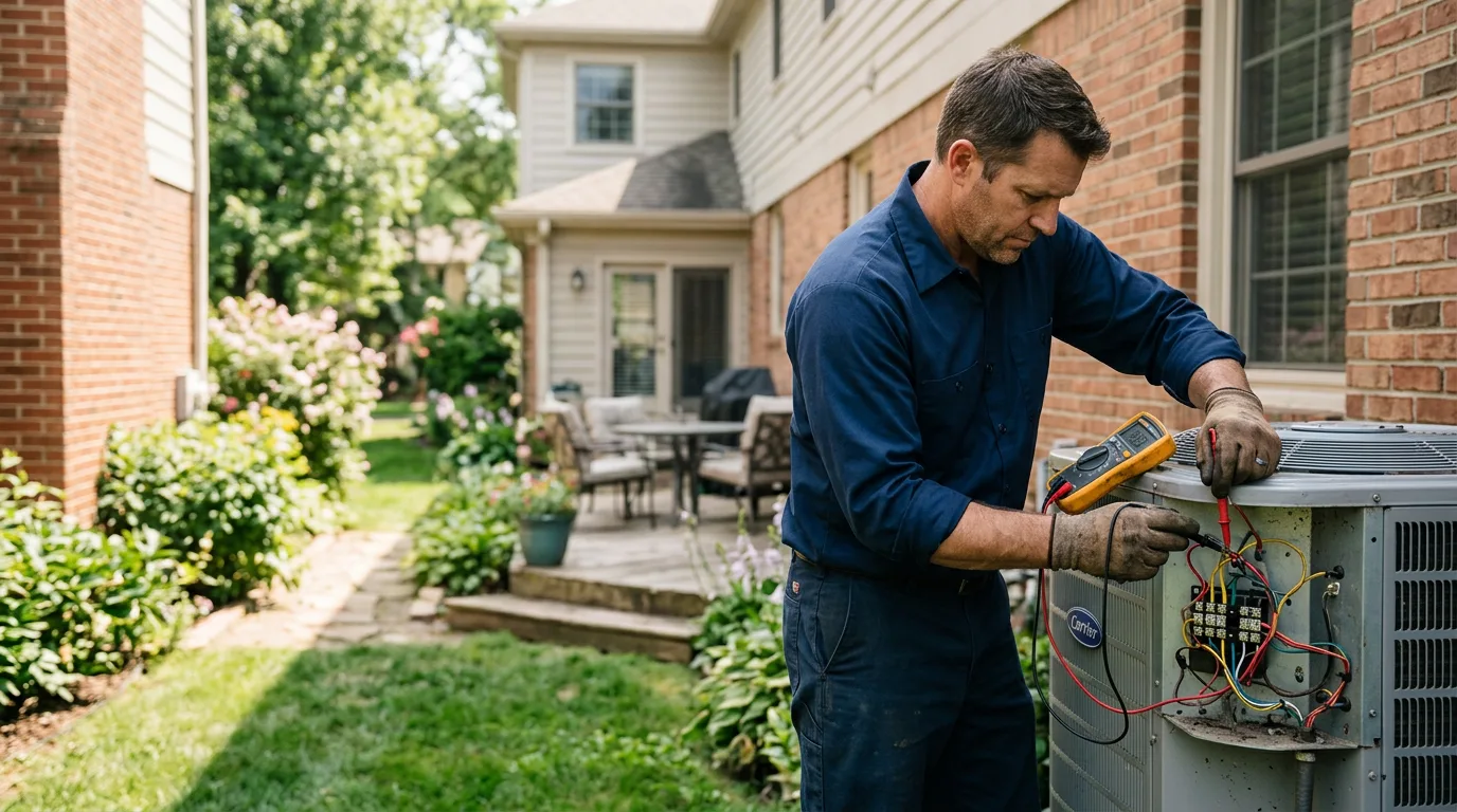 HVAC technician working near Henriette, MN